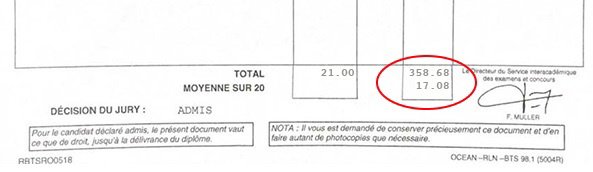Bulletin relevé de notes de Léa Mercier pour son BTS ME Bulletin relevé de notes de Léa Mercier pour son BTS ME